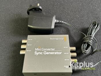 Blackmagic Design Mini Converter Sync Generator, 6 BNC Outputs, 12V, Power Supply, S/N 326991