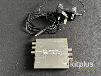 Blackmagic SDI to Analog Mini Converter, 1080p60 HD, UK Power Supply, Audio/Video Out