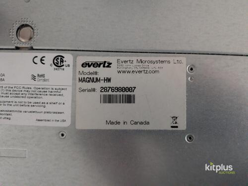 Evertz Magnum-HW Broadcast Control Server, Dual Power, 4x GbE, 2U, SN: 2876980007