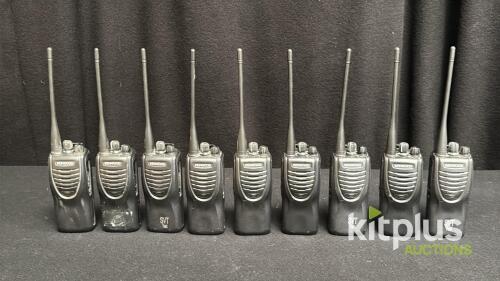 Kenwood TK-2402/3402 Handheld Two-Way Radios, 16 Channel, UHF, w/ Antenna, Batteries, Belt Clips Lot of 8