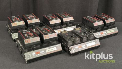 PAGlink PL96T V-Mount Batteries [Qty 8] & PL16 Chargers [Qty 5] &ndash; 96Wh Li-Ion, 14.8V, 6.5Ah