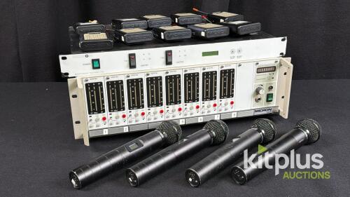 Micron 8-Channel UHF Wireless Microphone System w/ TX700 Beltpacks, 4 Handheld Mics, ADM12-1