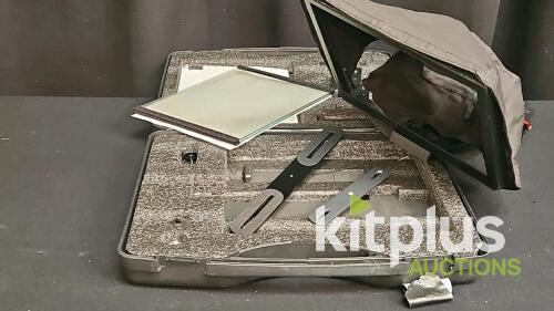 Portable Camera Teleprompter Kit, 12" Glass, Hood & Case, DSLR/Mirrorless Compatible