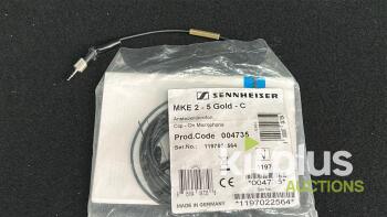 Sennheiser MKE 2-5 Gold-C Lavalier Microphone, Omnidirectional, 3.5mm Locking Connector, Black