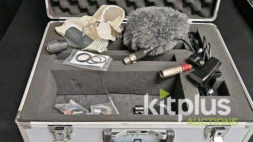 Audio Field Microphone Kit Case, Furry Windscreen, Clamp, Cables, O-rings, and Accessories