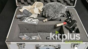 Audio Field Microphone Kit Case, Furry Windscreen, Clamp, Cables, O-rings, and Accessories