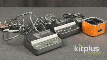 Sony BC-U1 & BC-U1A AC Battery Chargers + H&auml;hnel proCube2 Dual USB Charger &ndash; Camcorder & DSLR