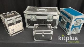 Set of 4 Flight/Equipment Cases&mdash;Varied Sizes, Black & Blue, Utility and Rack Style, Label Slot