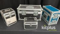 Set of 4 Flight/Equipment Cases&mdash;Varied Sizes, Black & Blue, Utility and Rack Style, Label Slot