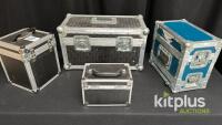 Set of 4 Flight/Equipment Cases&mdash;Varied Sizes, Black & Blue, Utility and Rack Style, Label Slot - 2