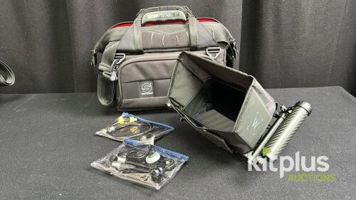 Atomos Shinobi 7" 4K HDMI Monitor with Director's Cage, Handles, Sun Hood, Sachtler Bag