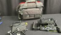 Atomos Shinobi 7" 4K HDMI Monitor with Director's Cage, Handles, Sun Hood, Sachtler Bag - 5