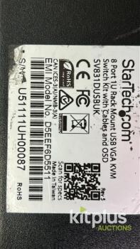 StarTech 8-Port 1U USB VGA KVM Switch Kit (SV831DUSBUK) w/ Extenders, 15km Fiber Converter