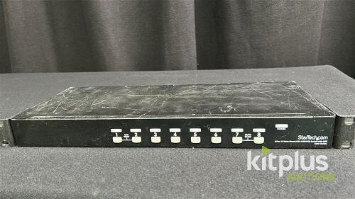 StarTech 8-Port 1U USB VGA KVM Switch Kit (SV831DUSBUK) w/ Extenders, 15km Fiber Converter