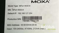 MOXA NPort 5630-8 Serial Device Server, 8 RS-232/422/485 Ports, Rackmount, Ethernet, S/N TBABE1024108 - 3