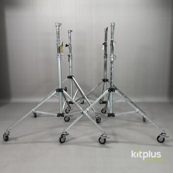 4x Iamiro Quartz Color 2 Stage Roller Lighting Stand (Silver)