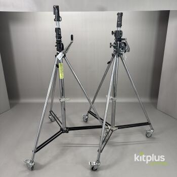 2x Manfrotto 2 Stage High Roller Wind-Up Combo Stand