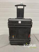 Peli 1560 Rolling Hard Case, Black, Custom Foam Insert, Trolley Handle, IP67