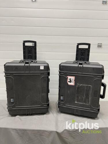 Hard-Shell Rolling Case with Telescoping Handle and Divider Shelf