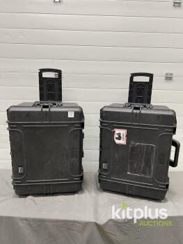 Hard-Shell Rolling Case with Telescoping Handle and Divider Shelf