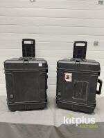 Hard-Shell Rolling Case with Telescoping Handle and Divider Shelf