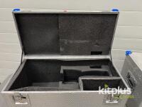Aluminum Transport Case, 28x15x12 in, Foam Insert, Stackable, Dual Latch, Blue Corners Qty 2 - 2