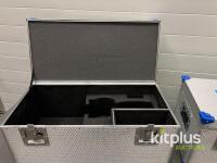 Aluminum Transport Case, 28x15x12 in, Foam Insert, Stackable, Dual Latch, Blue Corners Qty 2 - 2