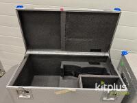 Aluminum Transport Case, 28x15x12 in, Foam Insert, Stackable, Dual Latch, Blue Corners Qty 2 - 2