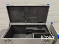 Aluminum Transport Case, 28x15x12 in, Foam Insert, Stackable, Dual Latch, Blue Corners Qty 2 - 2