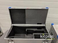 Aluminum Transport Case, 28x15x12 in, Foam Insert, Stackable, Dual Latch, Blue Corners Qty 2 - 2