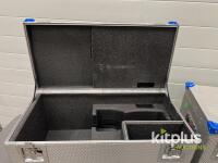 Aluminum Transport Case, 28x15x12 in, Foam Insert, Stackable, Dual Latch, Blue Corners Qty 2 - 2