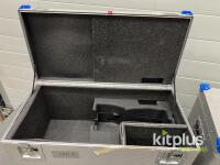 Aluminum Transport Case, 28x15x12 in, Foam Insert, Stackable, Dual Latch, Blue Corners Qty 2 - 2