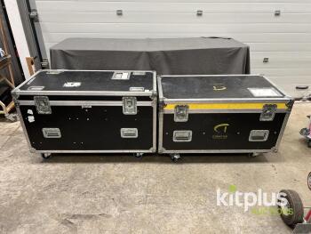 Large Trunk Road/Flight Cases with Custom Foam and Dividers, Creative Technology, Casters