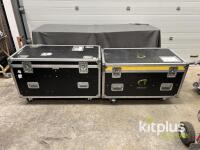 Large Trunk Road/Flight Cases with Custom Foam and Dividers, Creative Technology, Casters