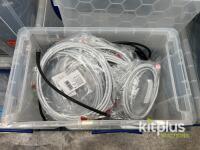 Bulk Mixed HDMI, IEC, Ethernet, Power & AV Cable Lot &ndash; 300+ Items in Stackable Bins, UK/EU Plugs - 2