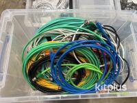 Bulk Mixed HDMI, IEC, Ethernet, Power & AV Cable Lot &ndash; 300+ Items in Stackable Bins, UK/EU Plugs - 3