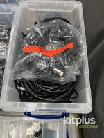Bulk Mixed HDMI, IEC, Ethernet, Power & AV Cable Lot &ndash; 300+ Items in Stackable Bins, UK/EU Plugs - 5