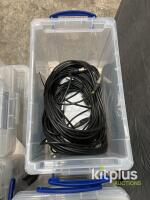 Bulk Mixed HDMI, IEC, Ethernet, Power & AV Cable Lot &ndash; 300+ Items in Stackable Bins, UK/EU Plugs - 7