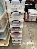 Bulk Mixed HDMI, IEC, Ethernet, Power & AV Cable Lot &ndash; 300+ Items in Stackable Bins, UK/EU Plugs - 8