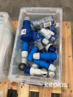 Bulk engineering stock. Industrial CEE 16A 230V Power Connectors, Fiber Patch Cables & Accessories Lot - 4