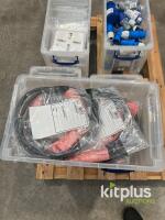 Bulk engineering stock. Industrial CEE 16A 230V Power Connectors, Fiber Patch Cables & Accessories Lot - 6