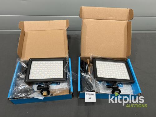 NANLITE MixPad II 11C RGBWW LED Panel Lights, 2700&ndash;6500K, 2850 Lux, Pair with AC Adapters