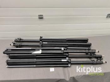 Set of 4 Air-Cushioned 3-Section Aluminum Light Stands, 8.5 ft Max Height, Black