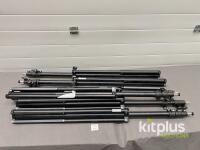 Set of 4 Air-Cushioned 3-Section Aluminum Light Stands, 8.5 ft Max Height, Black