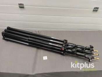 Manfrotto 1004BAC Light Stands, 12' Max Height, 19.8 lb Load Capacity, Lot of 3