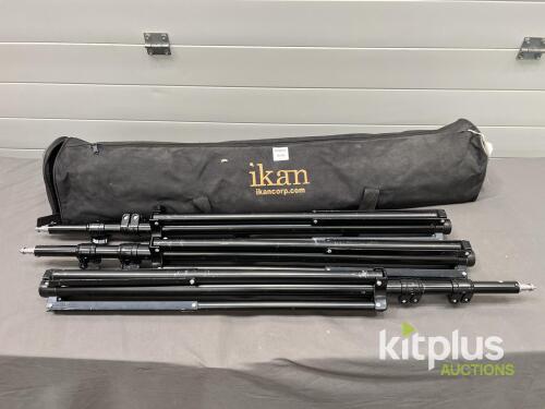 Ikan Light Stands Set of 3 with Carrying Bag, Approx 7 ft Height, Collapsible Aluminum