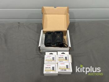 Hawk-Woods DV-MC2 Dual NP-F Battery Charger with 4x DV-F790 6800mAh 7.2V Batteries
