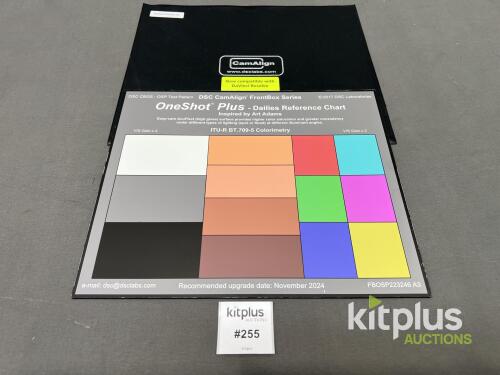 DSC CamAlign OneShot Plus Dailies Reference Chart, A3 Size, AcuFlect Surface, ITU-R BT.709-5 Standard
