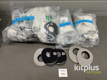 BLU-N-OVAL Replacement Ear Pads for Blue Headphones, 58 Units, Grey & Black, New in Original Packaging