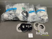 BLU-N-OVAL Replacement Ear Pads for Blue Headphones, 58 Units, Grey & Black, New in Original Packaging